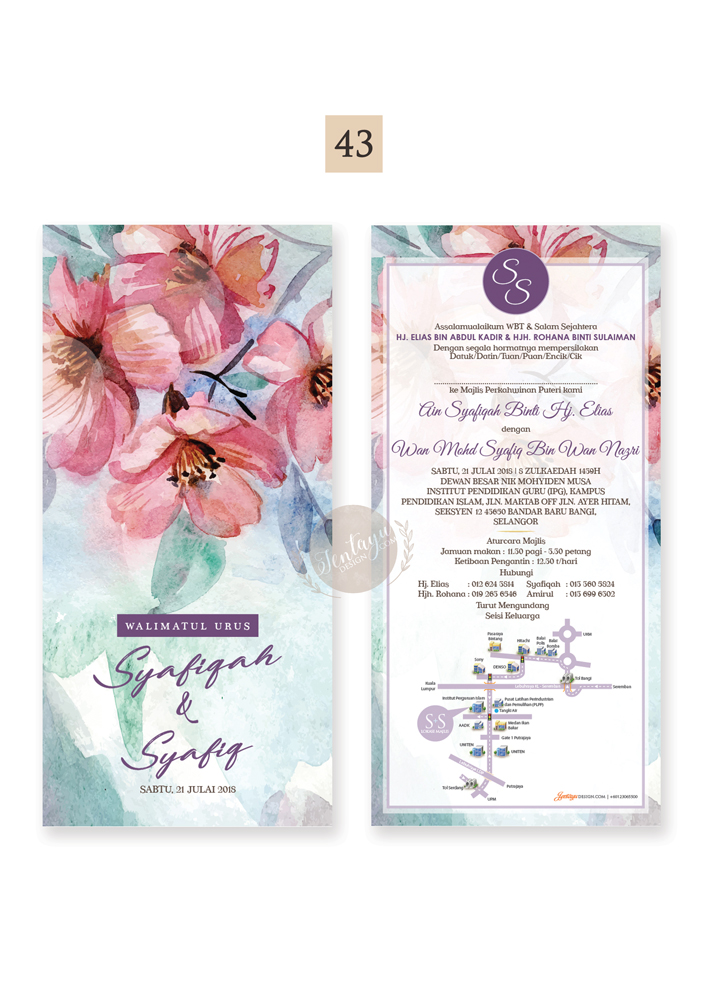 jentayu design kad kahwin warna penuh poskad full colour color postcard wedding cards DL 4x8